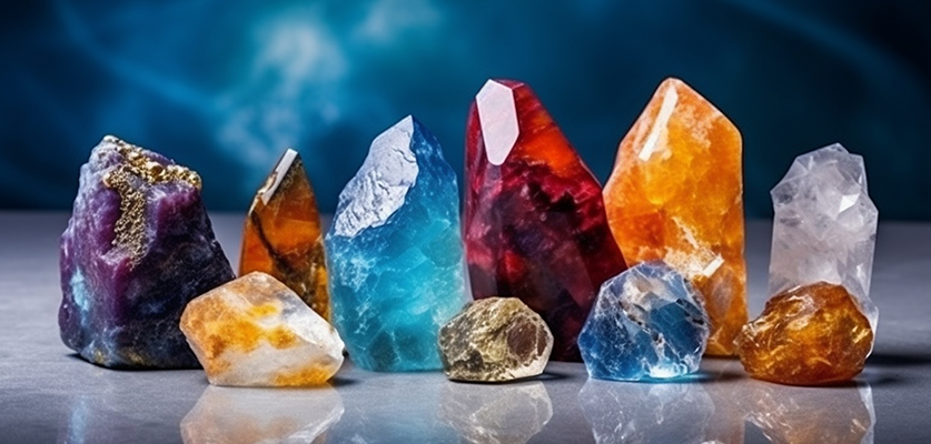 Chakra colors and crystals